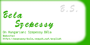 bela szepessy business card